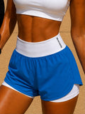 Virgínia Active Shorts with Back Zipper Pocket - White Waistband