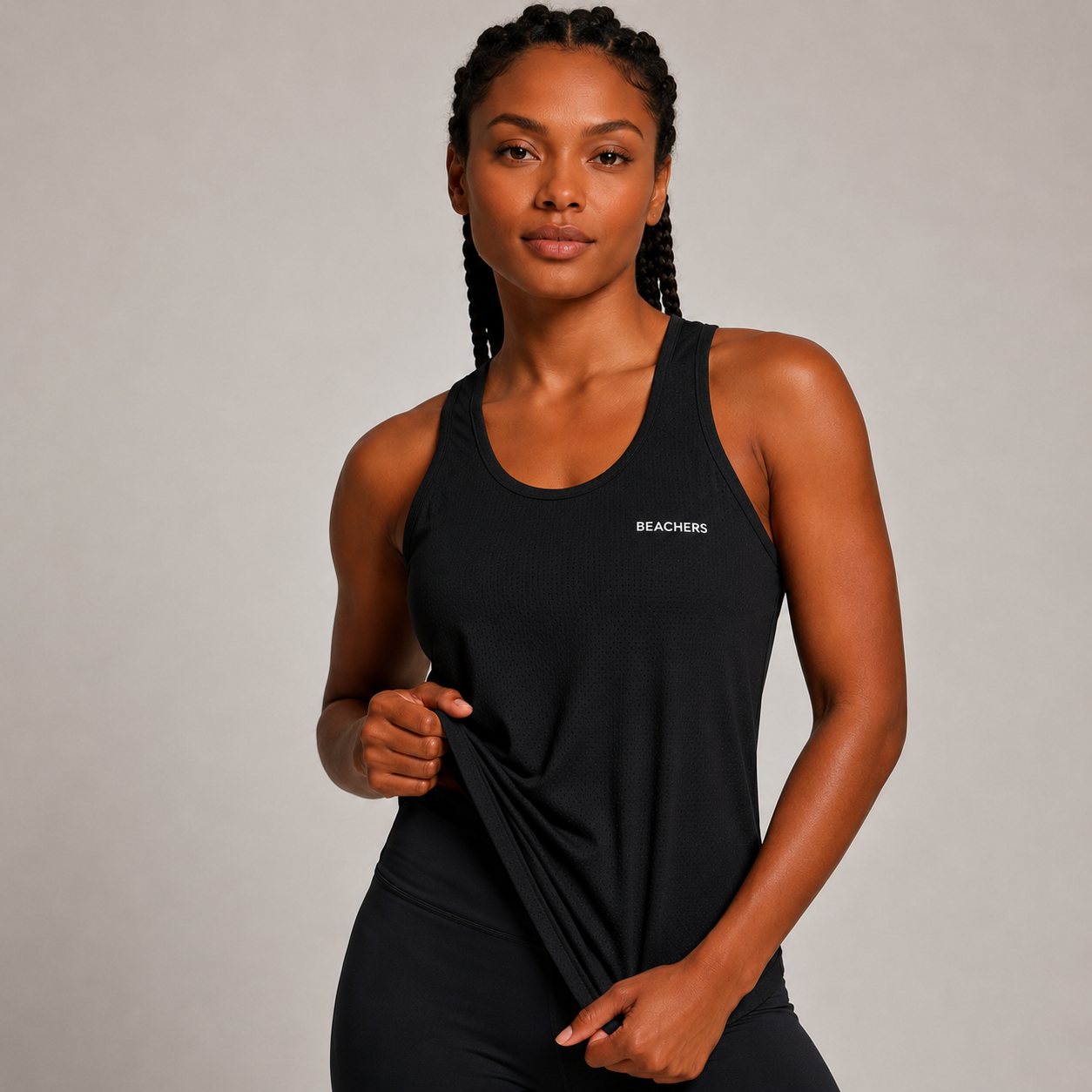 Blusa Regata Fitness Esportiva  Dry Fit Micro Furinhos Glória Beachers