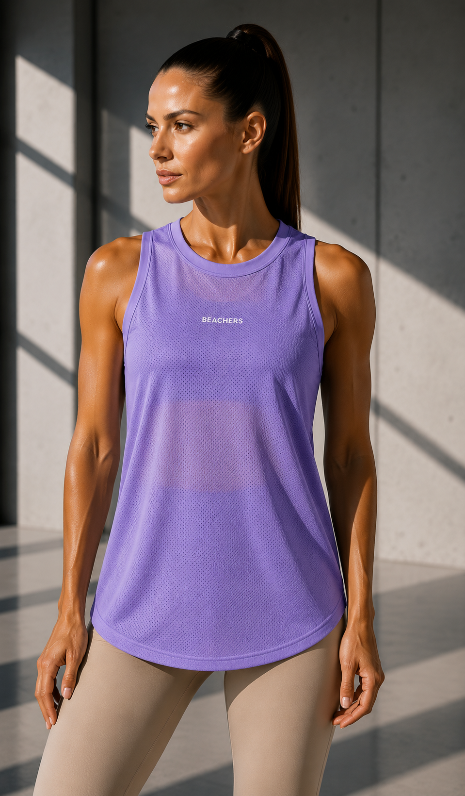 Blusa Regata Fitness Esportiva Dry Fit Micro Furinhos Aberta nas Costas Hortência Beachers