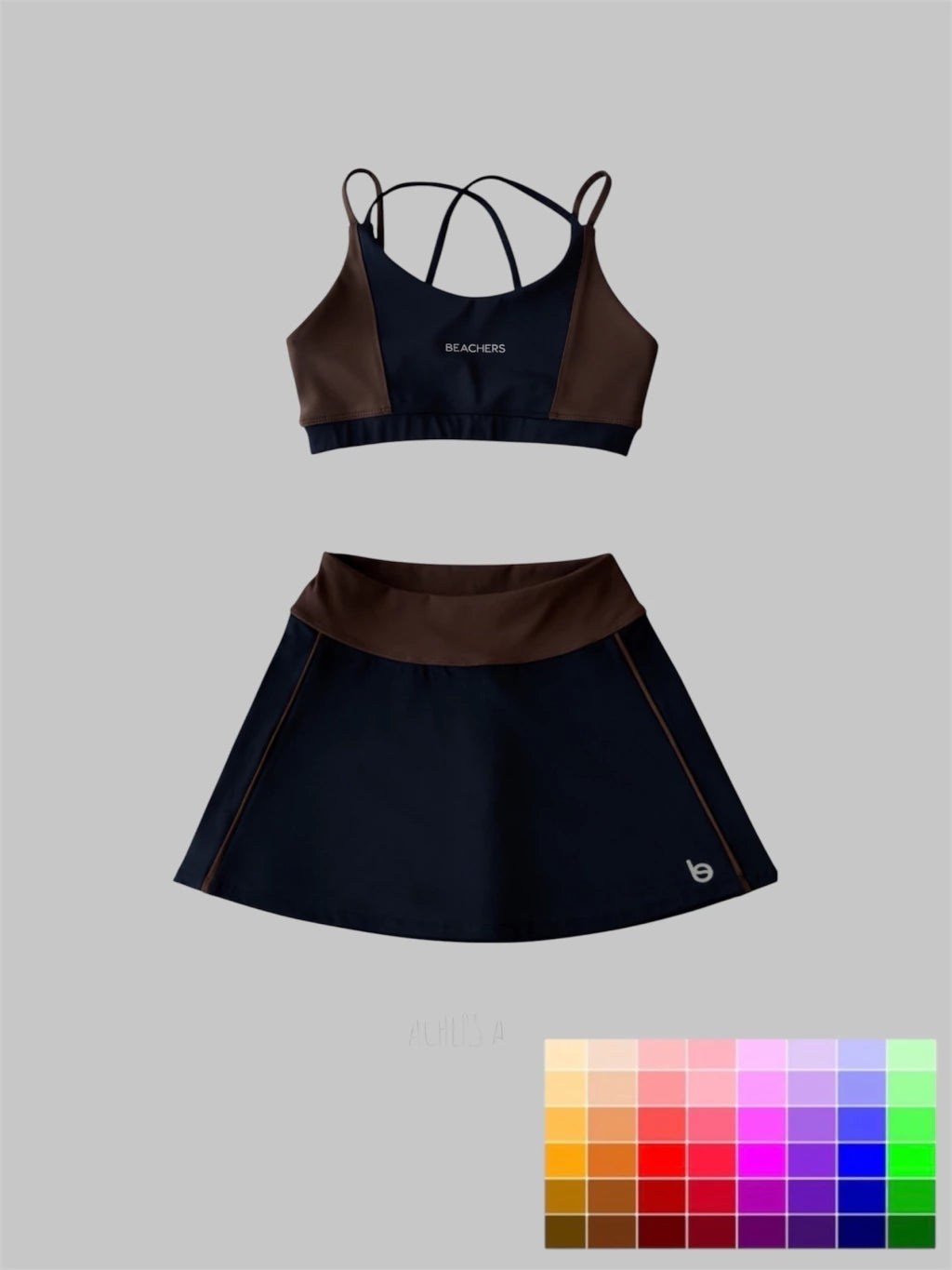 Conjunto Saia Cristina e Top Isabela Active Beachers