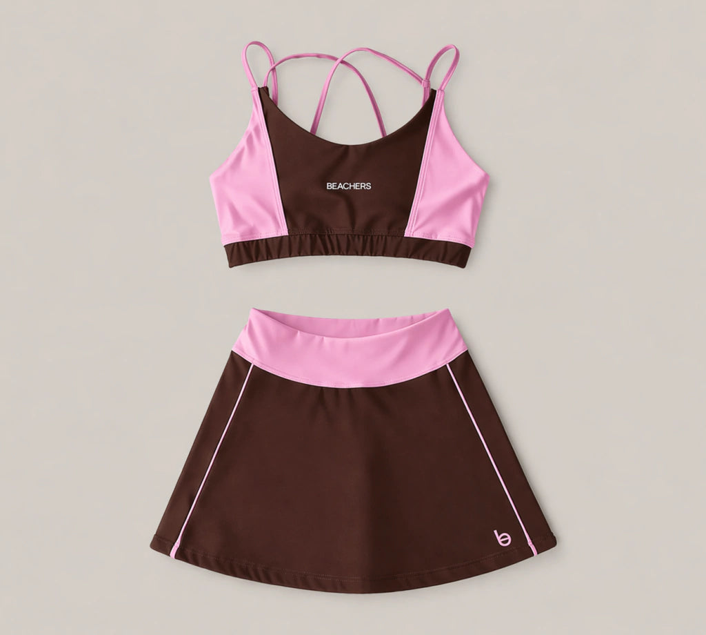 Conjunto Saia Cristina e Top Isabela Active Beachers