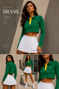 Polo de Malha Cropped Over Brasil BEACHERS
