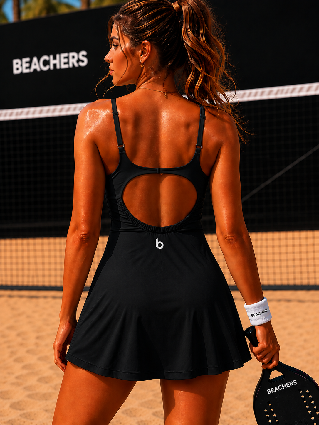 Vestido Esportivo Alcinhas com Reguladores Aberto nas Costas Sport Vanessa Beachers