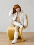 Conjunto Jaqueta Corta Vento Infantil Puffer Forrada Kiara e Polaina Corta Vento Puffer Forrada BEACHERS