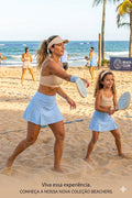 Kit Mãe e Filha Top Alcinha Sofie Active e Saia Anny Active Fendas e Viés Beachers