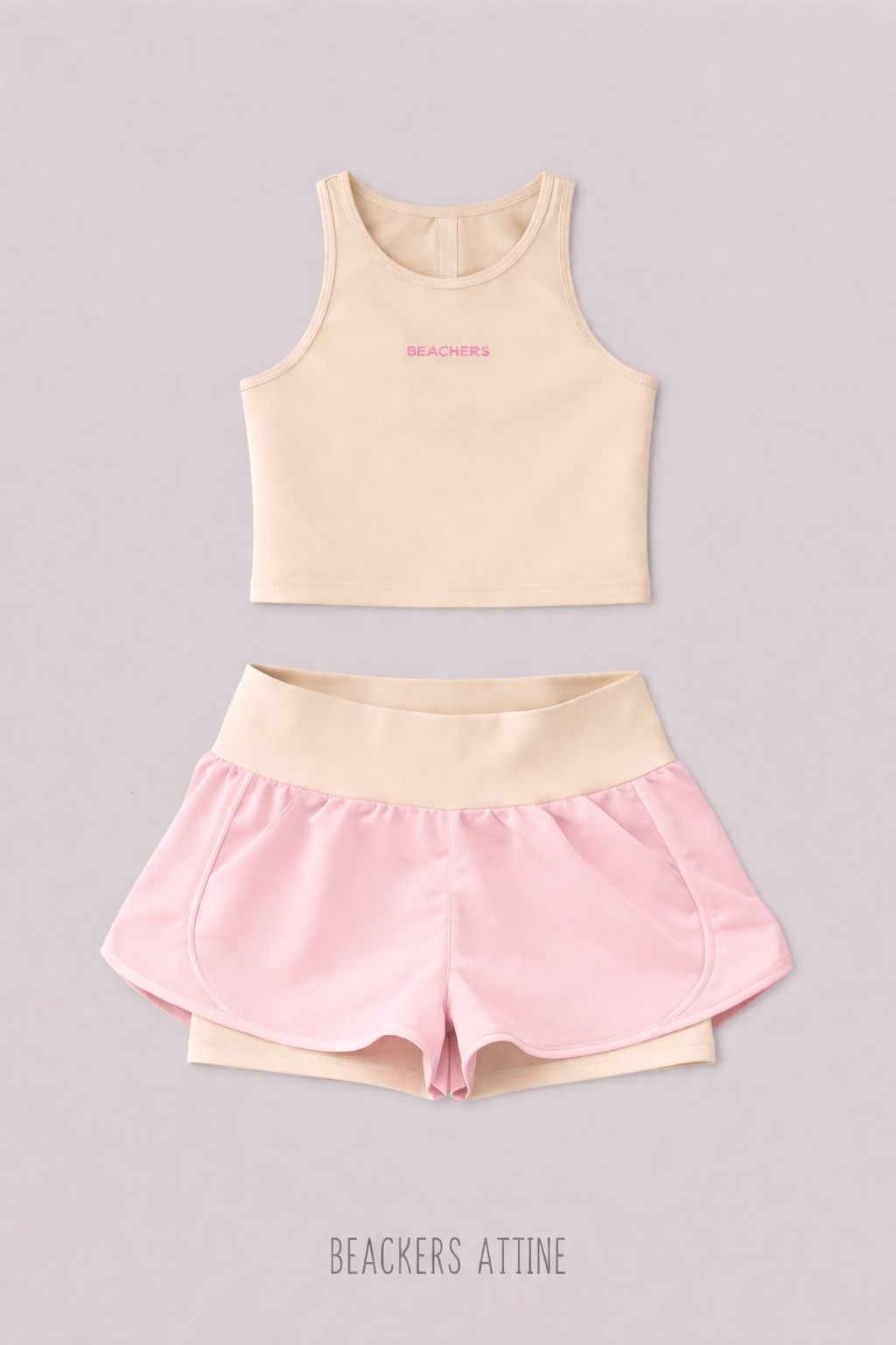 Conjunto Blusa Cropped Active Zoe e Bermuda Short Active Bruna com Viés Beachers
