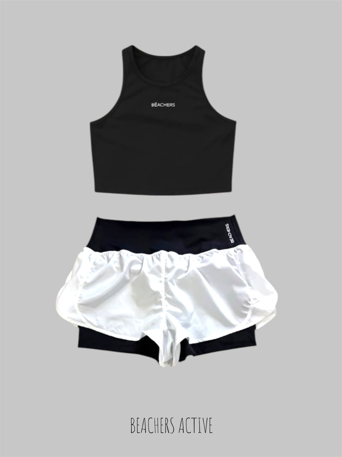 Conjunto Blusa Cropped Active Zoe e Bermuda Short Active Virgínia com Bolso Zíper no Cós Atrás Beachers