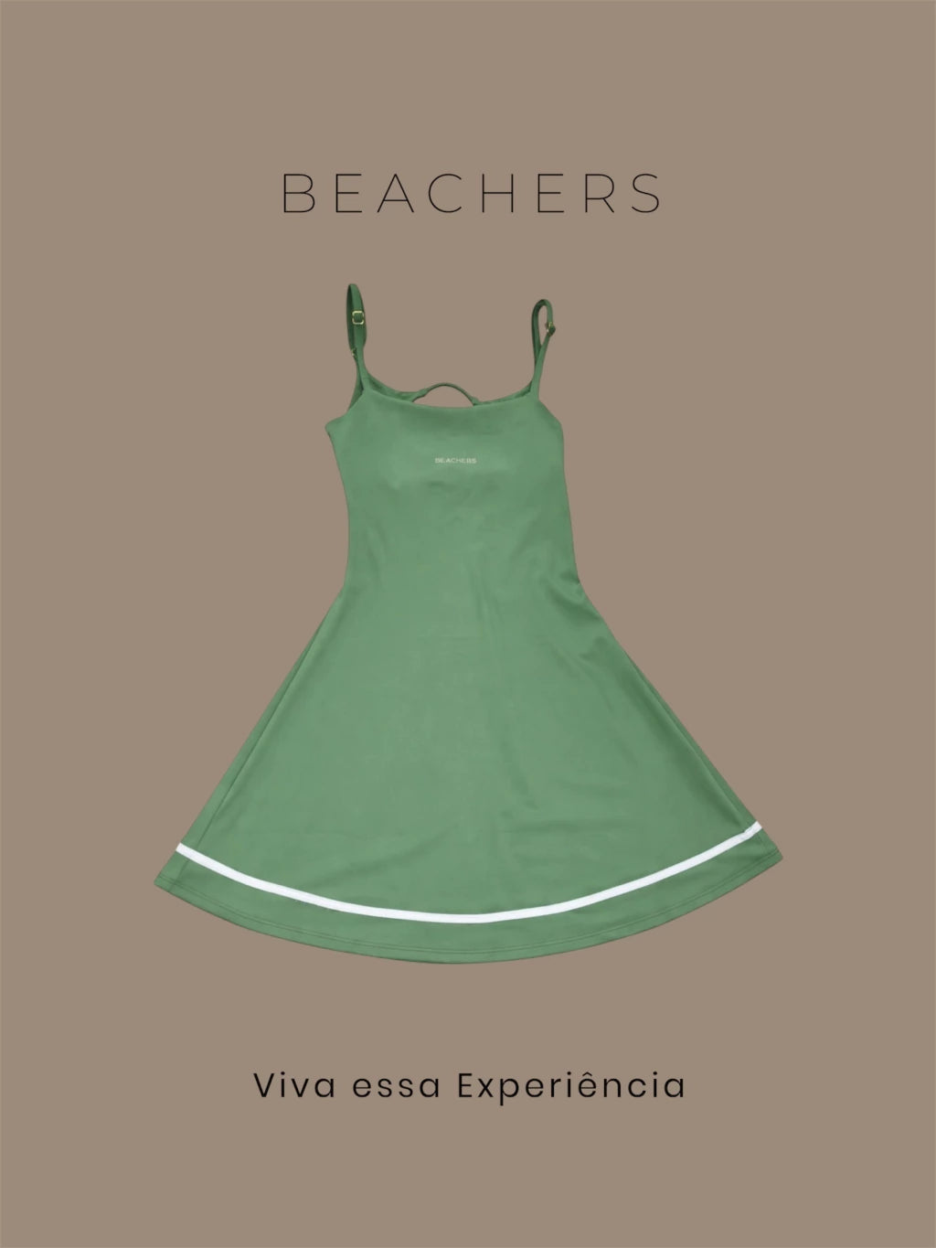 Kit Mãe e Filha Vestido Esportivo Alcinhas Rodado Aberto nas Costas Active Samoara Beachers
