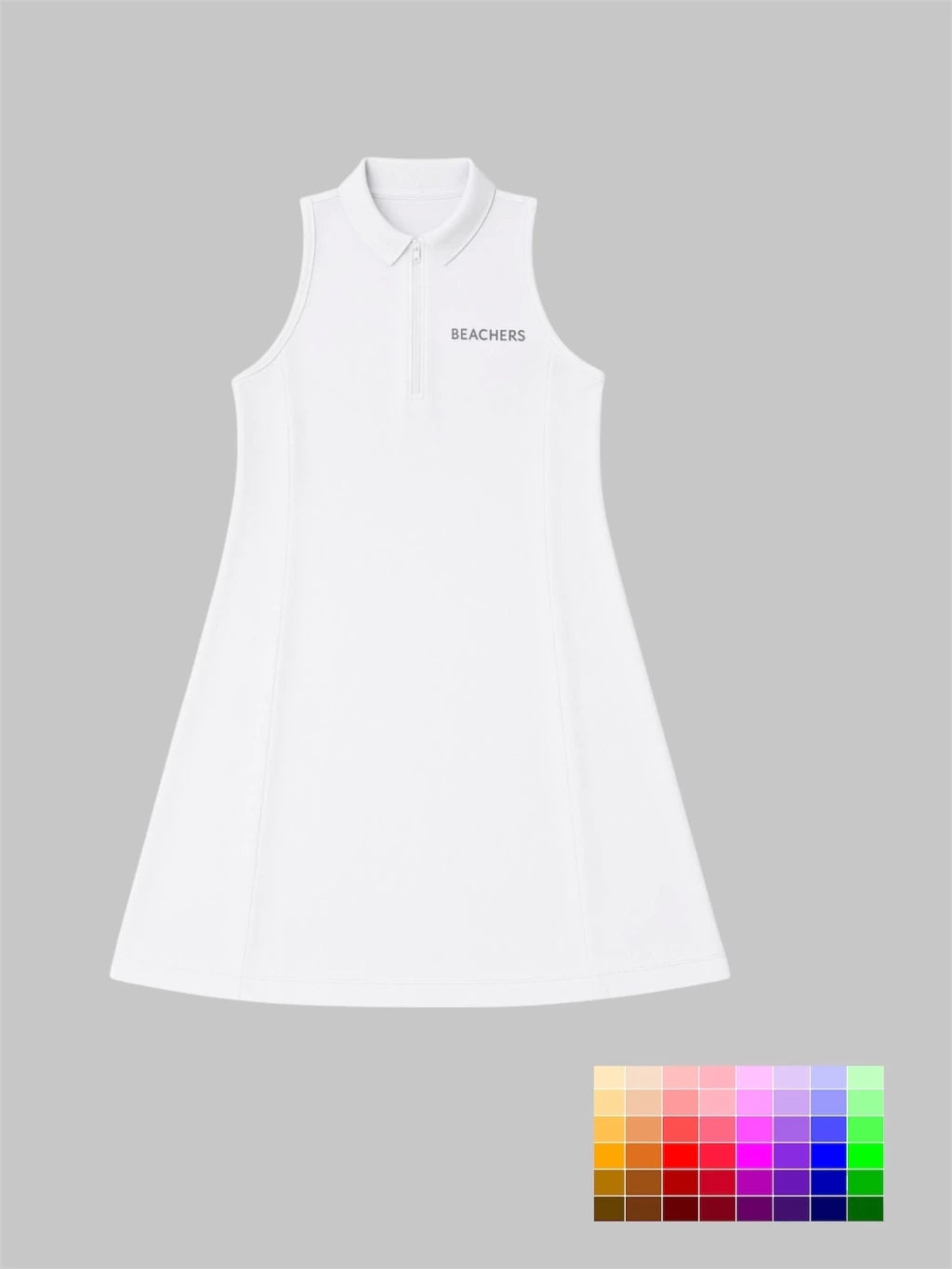 Vestido Esportivo Reto Regata Zíper Sport Sofia Beachers